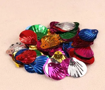100 pcs / DIY jóias artesanais acessórios de vestuário, acessórios de 18mm shell de lantejoulas cores misturadas