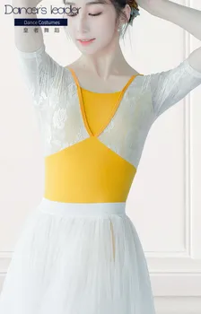 Ballet Maiô Para Mulheres Práticas Laço da Roupa de Costura Ginástica Collant Adulto Trajes de Bailarina