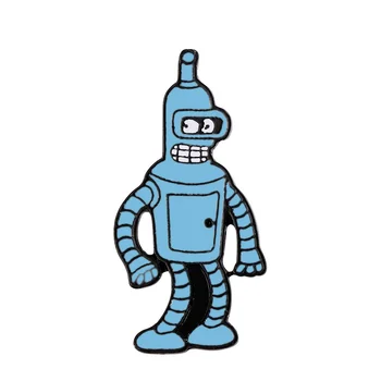 Desenho animado Popular Robô de Metal Gotejamento Esmalte da Personalidade de Crianças Favorito Broche de DIY Escola Saco de Acessórios de Decoração Presente