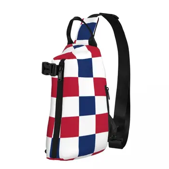 Americana da Bandeira dos EUA no Peito Sacos Vermelho Branco Azul Xadrez de Impressão Saco de Ombro Novidade Telefone Pequeno Saco de Viagem Executando o Sling Bags