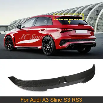 Traseira do carro Spoiler de Asa para Audi A3 Sline S3 RS3 Hatchback 2021 2022 Traseira Teto de Inicialização Lábio Asa Spoiler de Fibra de Carbono