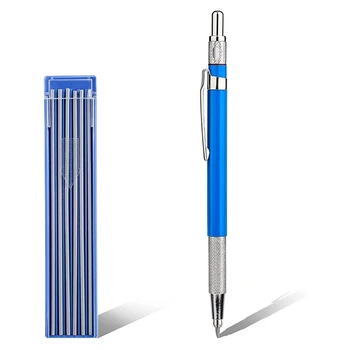 Sólida Lápis de Carpinteiro, Com 12Pcs Lápis Recargas, lapiseiras Para Corte de Aço Automáticas Lápis Conjunto de 2Mm