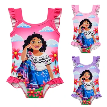 Roupas para crianças De 2022 Verão para Crianças Swimwear da Disney Novo Encanto das Meninas de Algodão Um Maiô de Peça