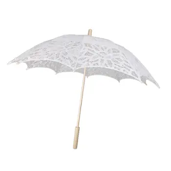 Renda flor de menina guarda-sol branco de festa de casamento nupcial guarda-chuva árvore