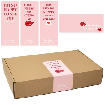 10pcs Olá prazer em conhecê-Lo inglês Slogan cor-de-Rosa Selo Etiqueta Autocolante Obrigado Adesivo Caixa de Presente de Empacotamento Selo Adesivo Autocolante