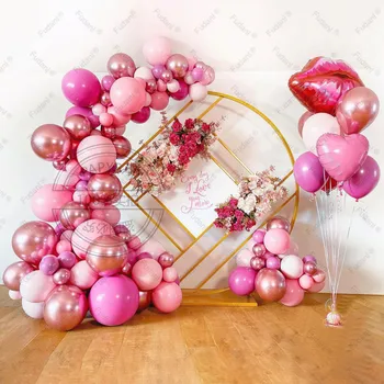 124pcs Balões Garland Arco Kit Coração dos Lábios de Forma a Folha de Alumínio Balões Dia dos Namorados Amante de Aniversário, Festa de Casamento Decoração
