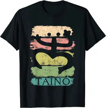 Vintage Pintura Angustiado Porto Rico Taino Coqui Símbolo Presente T-Shirt De Verão Casual 100% Algodão O-Neck Manga Curta T-Shirt Mens