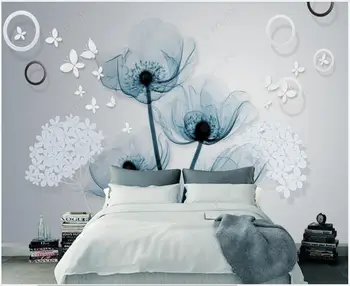 papel de parede da foto 3 d personalizada mural Moderno flores borboleta decoração de casa na sala de estar papel de Parede para parede na rola