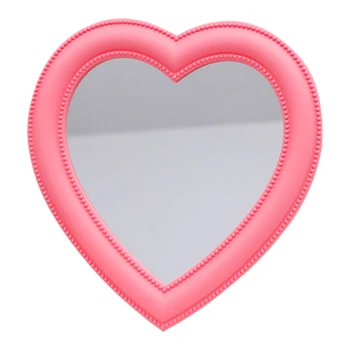 Amor-De-Rosa Espelho Do Ambiente De Trabalho Vaidade Espelho De Parede Dupla-Uso Espelho De Maquilhagem De Menina Do Quarto Decoração De Parede Em Forma De Coração Com Espelho
