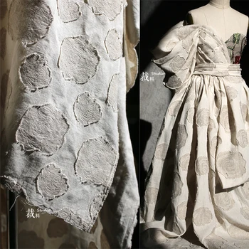 original jacquard bordados,retro algodão tecido de linho, refazer a textura designer de roupas de tecido para patchwork