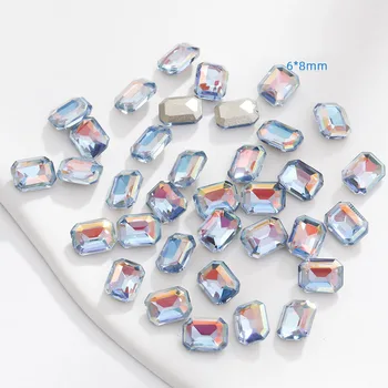 50PC K9 Glitter Azul claro Apontado Inferior a Jóia de Pedra de Strass Arte do Prego Decorações Manicure Diamantes Caso de Telefone Celular Encantos