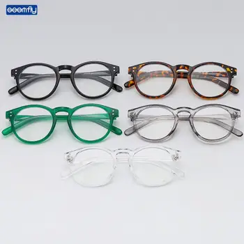 Seemfly Anti-Óculos azuis para Mulheres e Homens de Moda Retrô Rodada Moldura de Vidro 5colors Personalidade Rua Tiro o Design da Marca