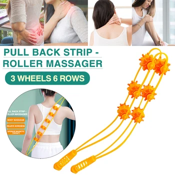 1pc Portátil de Volta Rolo de Massagem Roda Prática Massager Relax Muscular Rolos de Corda Massagens de Corpo de Suprimentos