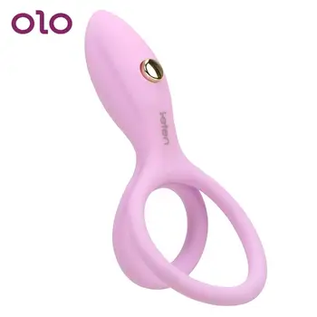 OLO Vibrador de Silicone estimulação do Clitóris Brinquedos Sexuais para Homens de Penis Anéis de retardar a Ejaculação Adulto do Sexo de Produtos