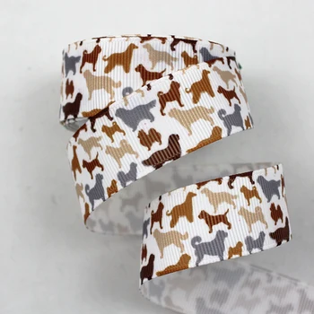 Greyhound/Cão impresso, fita de gorgorão 9-75mm DIY feito a mão com materiais de cabelo accessorie presente de casamento enrole fita adesiva fitas