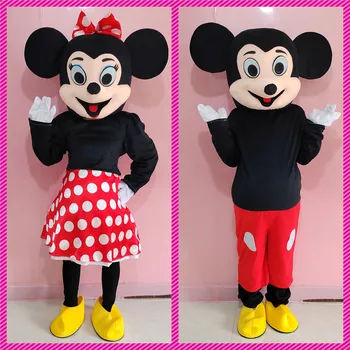 Disney Venda Quente do Casal Mickey e Minnie dos desenhos animados da Mascote do Traje de Cosplay Conjunto de Homens Adultos, Senhoras Evento Festa de Jogo Engraçado de Cabeça