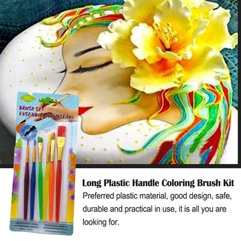 Colorir Kit de Escova de Longa artes Plásticas Profissional de Pintura a Óleo, Pincéis Cabeça de Multi-funcionais da Aprendizagem de Decoração de Bolo Ferramenta